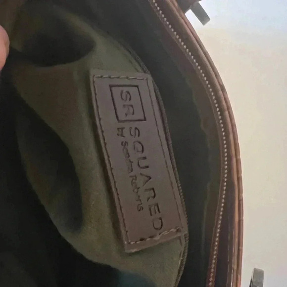 Sondra Roberts Jewel Studded Brown Canvas and vegan Leather Shoulder Bag ✨ - Picture 7 of 7